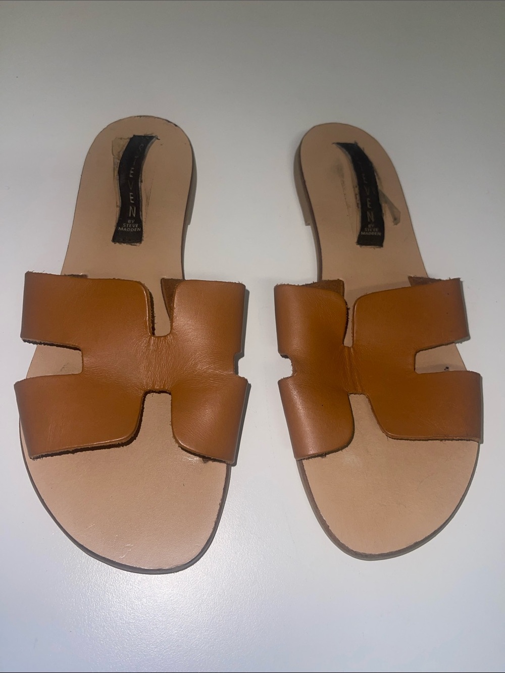 Steve Madden HADYN Flat Sandal Cognac Leather 7